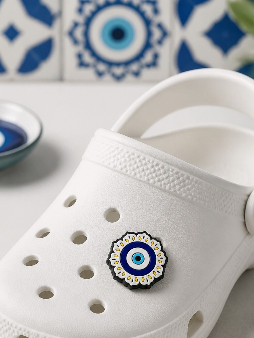 Evil Eye Croc Shoe Charm Nazar Protection Sunburst Lucky Talisman Jibbitz Style